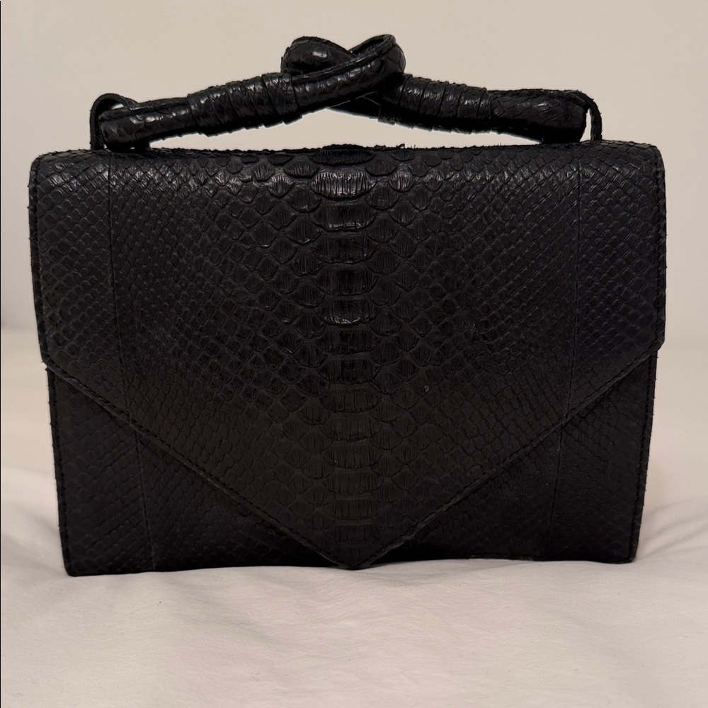 Elegant Black Women's Python Snakeskin Bag